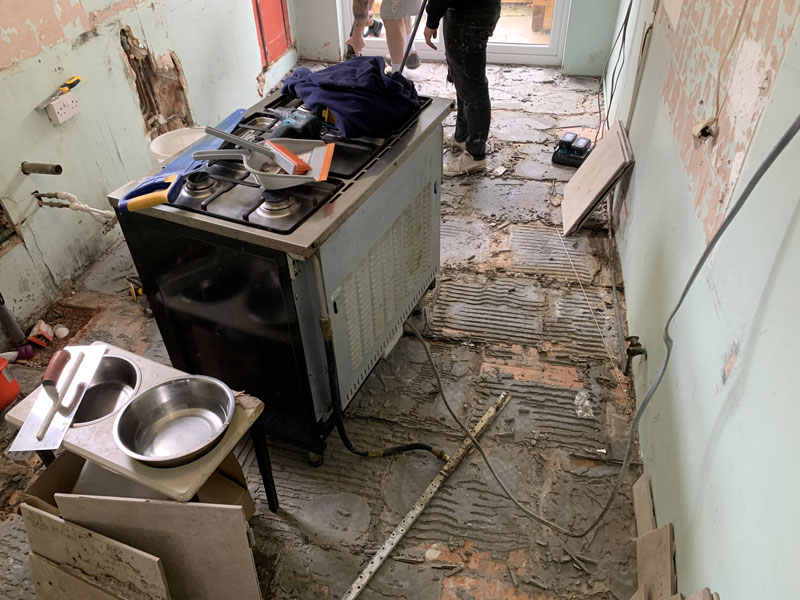 strip out of old kitchen